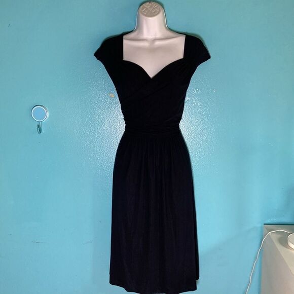 IRIE WASH Women’s Black Jersey Stretch Dress Size L Made in France Fits Size 8 - Picture 8 of 12